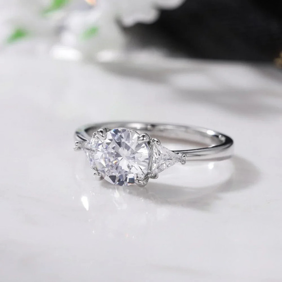 🔥OVAL CUT SILVER SOLITAIRE PROMISE WEDDING ENGAGEMENT RINGS, K762 - Picture 6 of 7